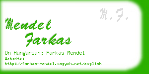 mendel farkas business card